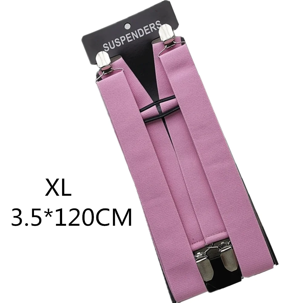 Light pink-120cm Дизайн, одноцветные подтяжки унисекс для взрослых, подтяжки для мужчин, 3 размера плюс, женские подтяжки, регулируемые эластичные детские подтяжки с h-образной спинкой - Цвет: Light pink-120cm