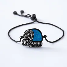 Цепочка из серебра и золота с фианитами, браслет с кубическим цирконием, браслет в виде макраме, опал, слон, fj42354, Женские Подвески