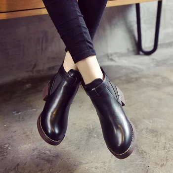 

Women Autumn and winter students with Martin boots British wind bare boots women's shoes 2019 thick thick with short boots