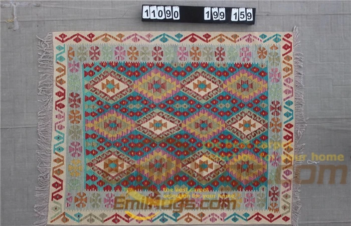 triped kilim rug Wool Hand Knitted Livingroom Geometric Bohemian Wool Knitting