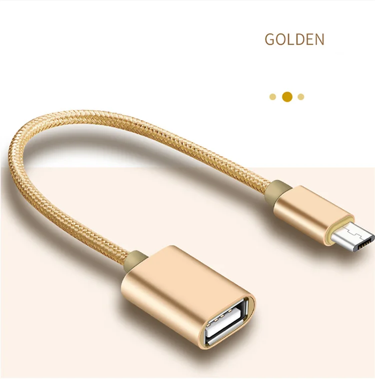 Металлический корпус Micro USB OTG кабель адаптер для Xiaomi Redmi Note5 Micro USB разъем для huawei планшета Android USB 2,0 OTG адаптер - Цвет: OTG-M-GOLDEN