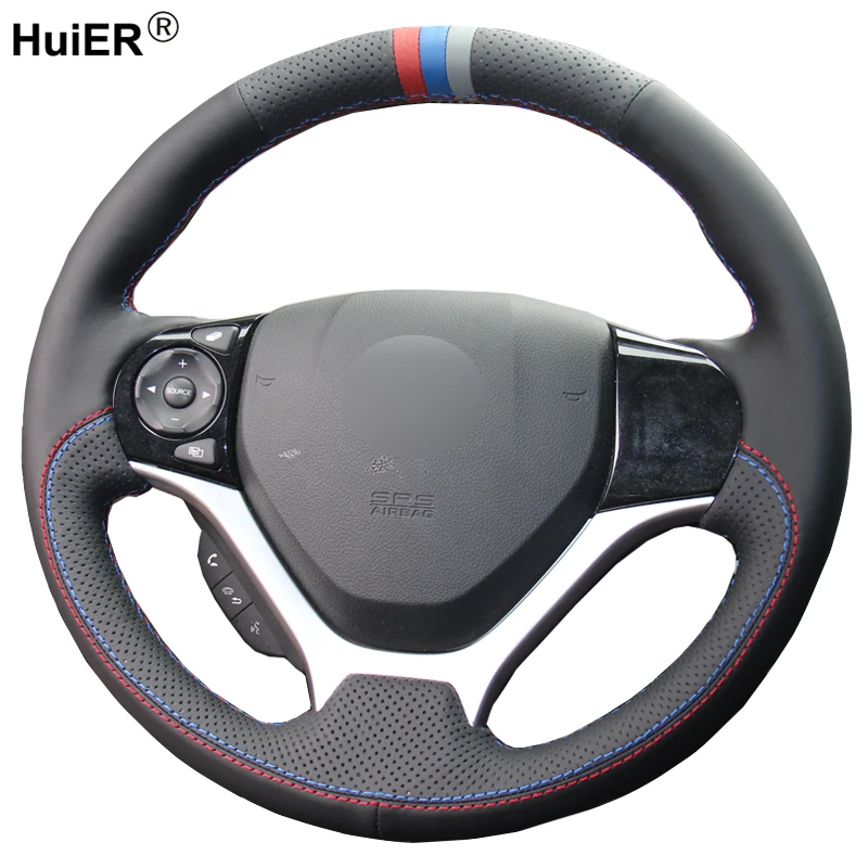 DIY чехол рулевого колеса автомобиля замша кожа для Honda Civic 9 2012 2013 Оплетка на руль Stuurhoes