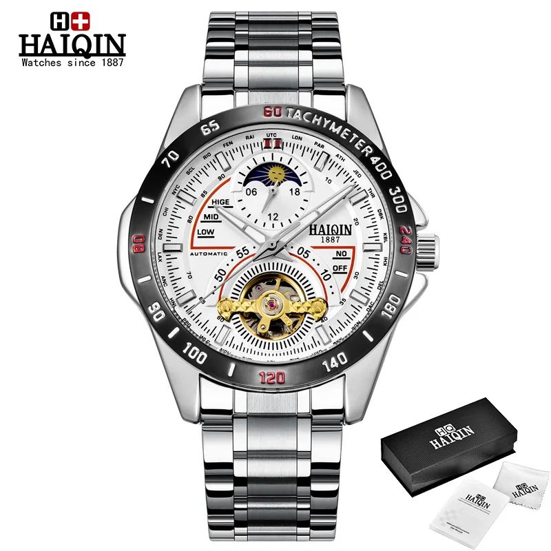 Reloj Hombre HAIQIN брендовые автоматические механические мужские часы спортивные водонепроницаемые мужские золотые наручные часы Relogio Masculino - Цвет: 2