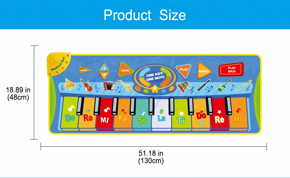 130*48 см музыкальный игровой коврик и инструменты голоса Пение игровой коврик игровой ковер клавиатура коврик развивающие игрушки для детей подарок для детей