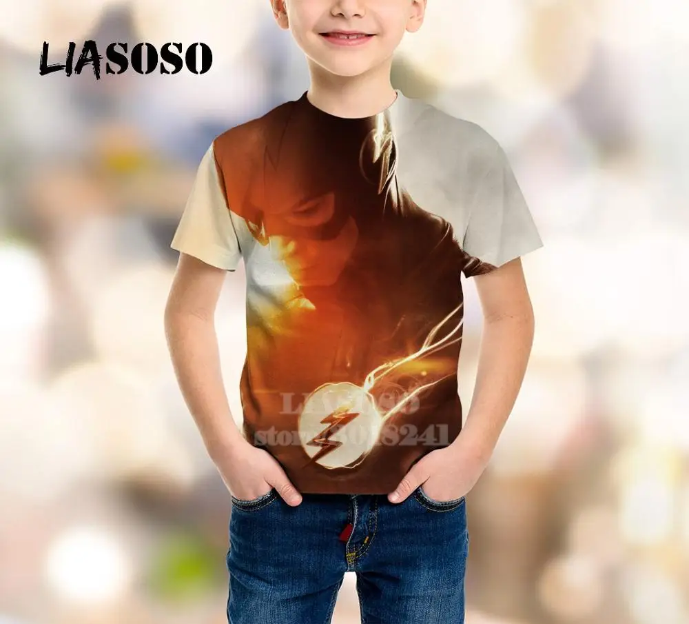 

LIASOSO Children Sweatshirt 3D Print The Flash Teen Barry Allen T shirt Kids Tank Top Boy Girl Pullover Baby Street Hoodies B143
