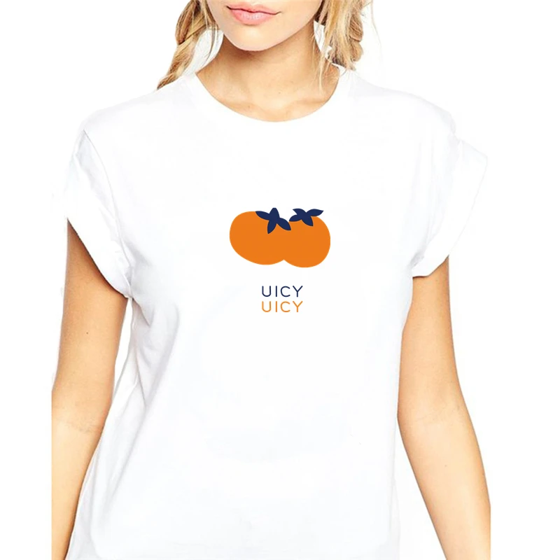 

UICY fruit Print Women t shirt Summer Casual t-shirt New Fashion Short Sleeve O-Neck Tshirt 5 colors Tops Tees