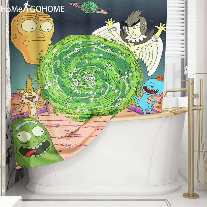 Аниме Рик и Морти занавеска для душа Водонепроницаемая полиэфирная ткань 3D занавеска s для ванной комнаты занавеска s tenda doccia плюс размер