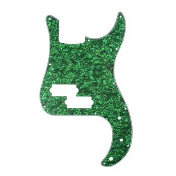 

Musiclily 13 Hole P Bass Pickguard for Fender American/ Mexican Standard Precision Bass, 4Ply Green Pearl