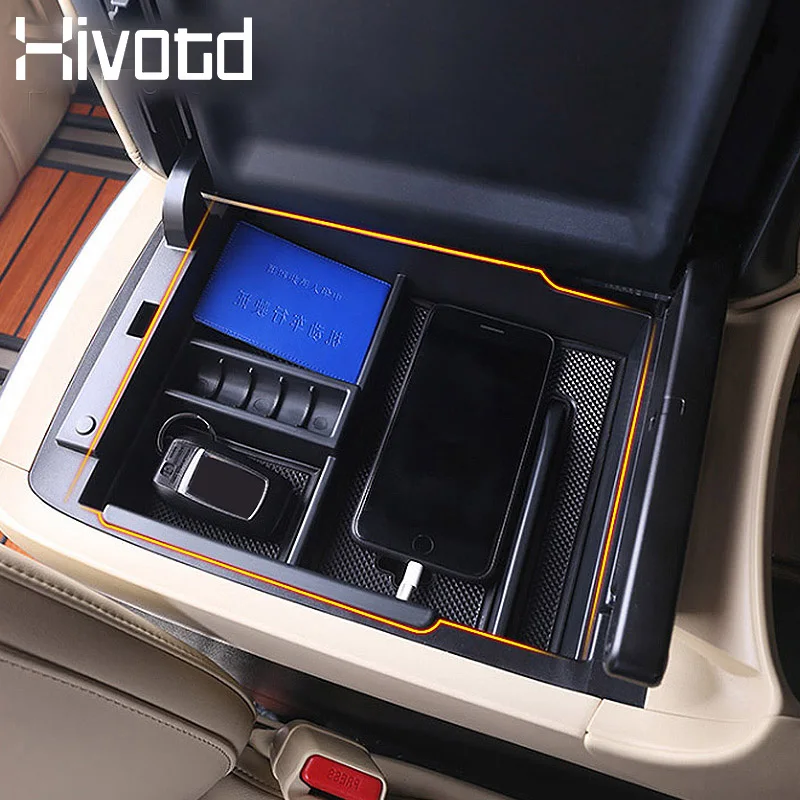 Hivotd для Toyota ALPHARD VELLFIRE, аксессуары для автомобиля, центральная консоль, подлокотник, коробка для хранения, АБС-пластик, органайзер, лоток, интерьер