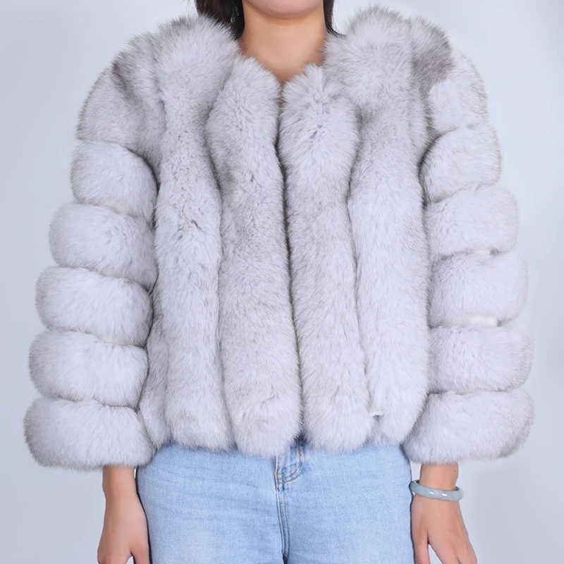 womens parka ODDFOX Brand Real Fox Fur Coat 2020 New Fox Fur Coat Warm Thick Fox Fur Coat Natural Fox Fur Outerwear Winter Ladies Streetwear long duvet coat Coats & Jackets