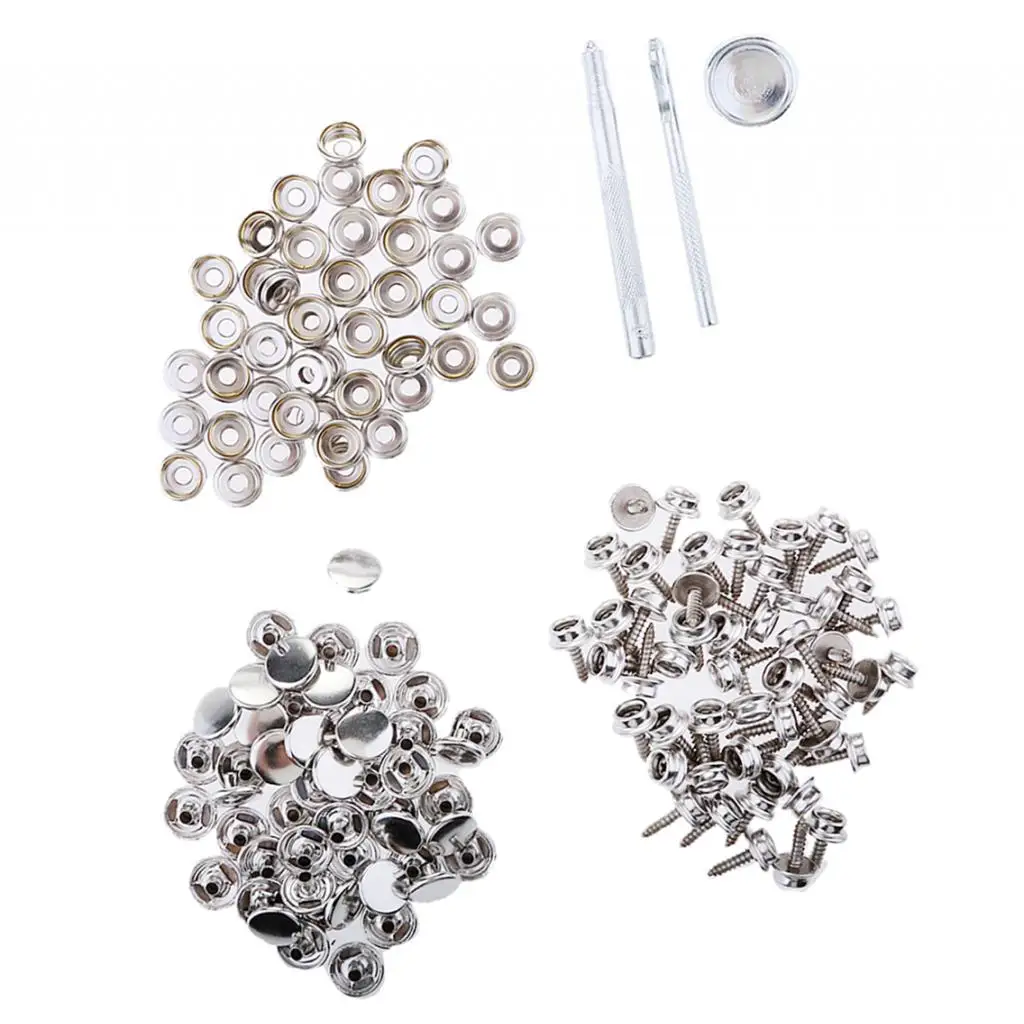 153 Pieces Boat Canvas Fabric Snap Cover Fastener 15mm Screw Repair Kit