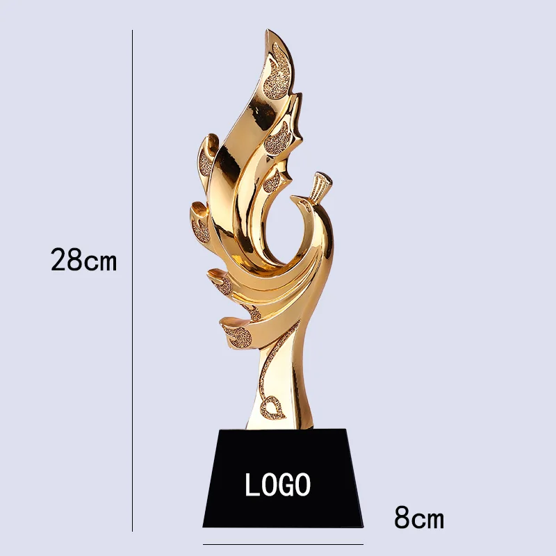 

Custom Fengwu Chiaki Gold-plated Creative Trophy Gold-plated Resin Trophy Corporate Event Awards Free Typography Trophy