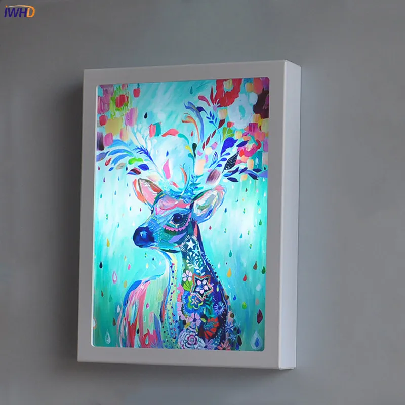 Arts Colorful Deer LED Wall Light Nordic Modern Acrylic Wandlamp Sconce Fixture For Bedroom Kid`s Room Applique Murale Luminaire (1)