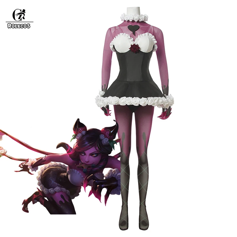 ROLECOS LOL Sugar Rush Evelynn костюм для косплея Игра женский сексуальный комбинезон платье