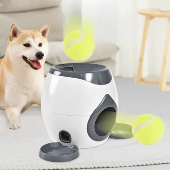

NEW Creative 2 In 1 Pet Dog Toy Interactive Automatic Ball Launcher Tennis Ball Toys and Food Dispenser for Dog Reward Game Toy