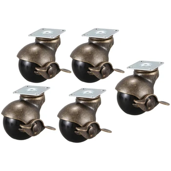 

5Pcs Flat Bottom Plate with Brake Wheels and Casters Are Used to Move Coffee Tables,Office Chairs,Cabinets,Drying Racks green an