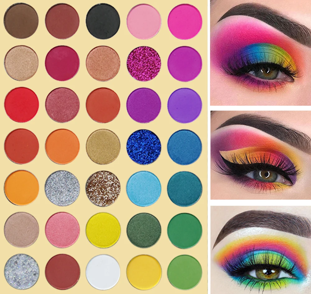 Private Label Colorful Eyeshadow Palette Custom Mermaid Shimmer Gold Bridal Eye Makeup Cosmetic Low MOQ Custom Packaging No Logo