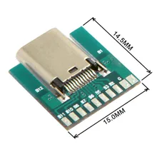 USB 3.1 Type C prise femelle connecteur Type SMT avec carte de circuit imprimé bricolage 24pin
