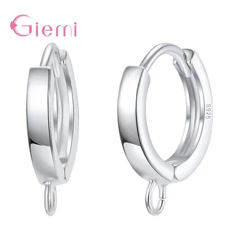 

Wholesale S925 Sterling Silver Simple Shiny Findings Hoop Earrings Accessories For Girls Women Hot Sale Handmade Jewelry Gifts