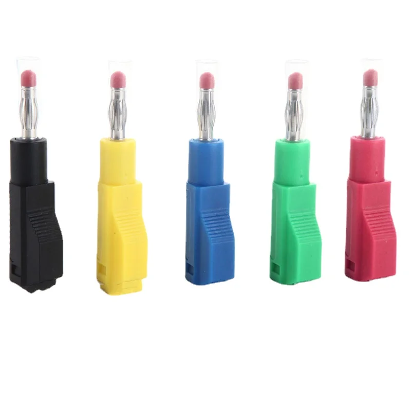 Macho Tubo Retrátil Empilhável Banana Plug Fio Conector de Solda Vermelho Preto Amarelo Verde Azul 10 Peças mm