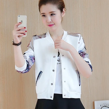 

2019 Fashion Spring Bomber Jacket Coat Women Flower Thin Female Jacket Long Sleeve Basic Jackets Elegant Women Plus Size Clothes