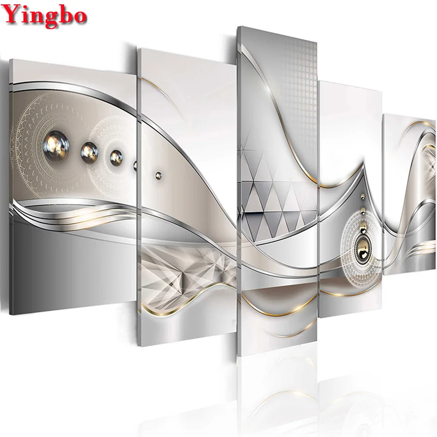 5 шт. алмазная живопись абстрактная линия искусство 3d полное квадратное круглое