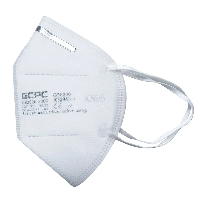 

20Pcs/Pack Foldable Stereo Face Mask KN95 White Anti-Bacterial Dustproof Masks 4 Layers 95% Filtration melt-blown nonwovens