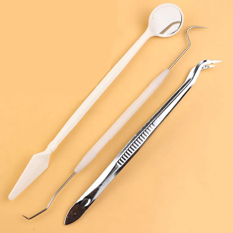 10pcs Dental Disposable Oral Mirrors Tweezers Explorers Temporary