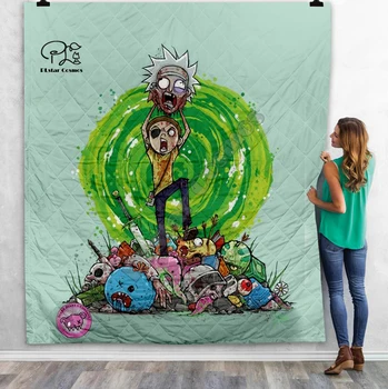 

Cartoon Rick and Morty funny 3D Quilt Blanket For Kids Adult Bedding Throw Soft Warm Thin Blanket With Cotton Quilt style-3
