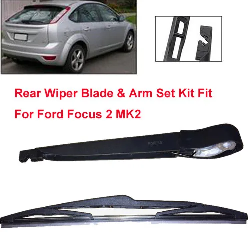 

POKESS Rear Wiper Blade & Arm Set Kit For Focus 14" Fit For Ford Focus 2 MK2 Hatchback 2005-2013 Windscreen Rear Window