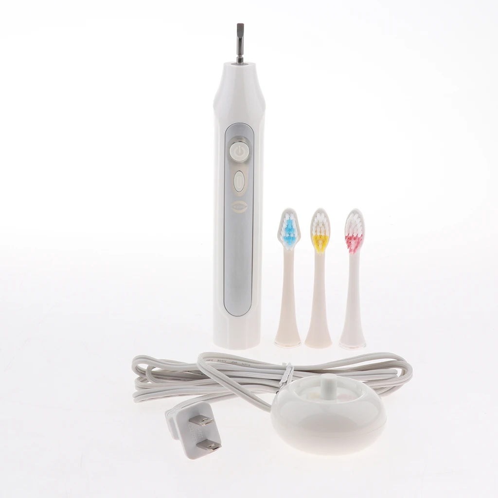Adult Electric Toothbrush Dual Clean Rechargeable Battery Electric Tooth Brush with 3 Replacement Brush Heads