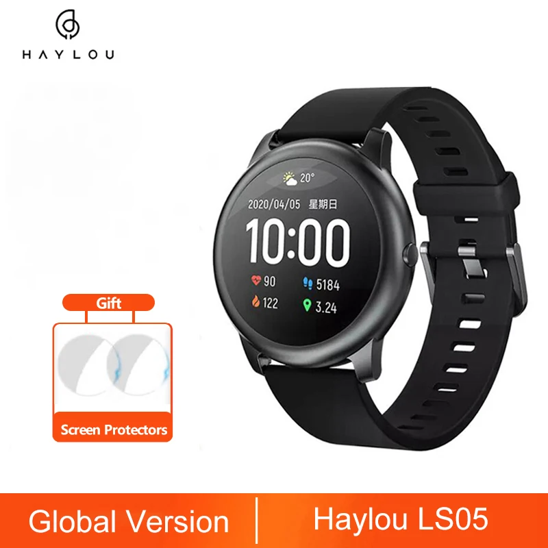 Global Version Haylou LS05 Solar Smart Watch Sport Fitness Sleep Heart Rate Monitor Bluetooth SmartWatch For iOS Android IP68