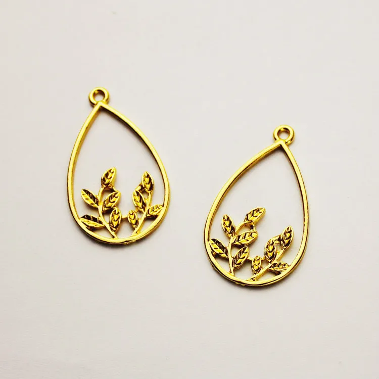 Resin Jewelry Diy Zinc Alloy Metal Frame Pendant Gold Tear Water Drop