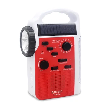 

Mini Portable AM/FM Bluetooth Speaker Solar Hand Crank Dynamo Outdoor Radio Emergency Receiver Mobile Power Flashlight