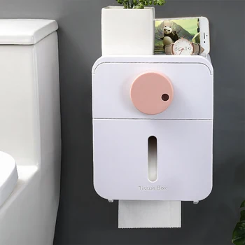 

Waterproof Toilet Paper Holder Wall-Mounted Bathroom Tissue Dispenser For Multifold Paper Towels Tissue Storage Box With Drawer