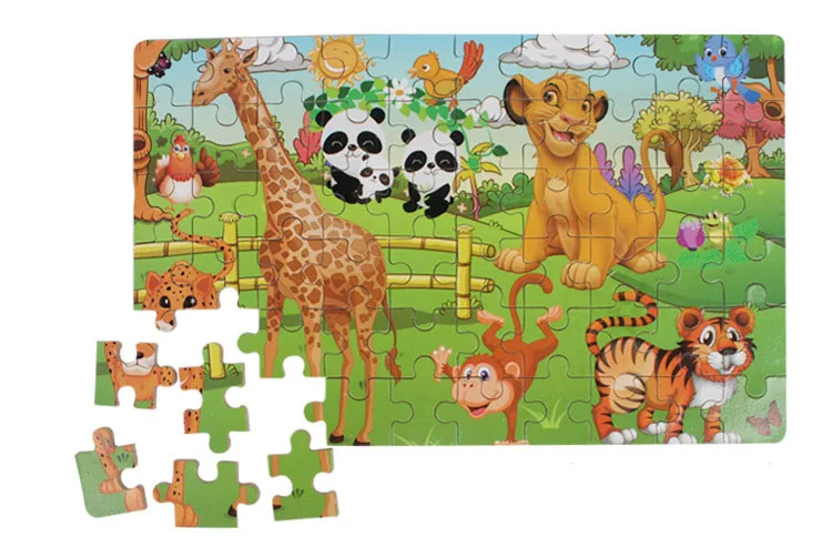 DIY деревянная мозаика, анимированная в штучной упаковке, головоломки животных, дорожные цифры буквы, Ранние обучающие игрушки, подарки для детей, малышей