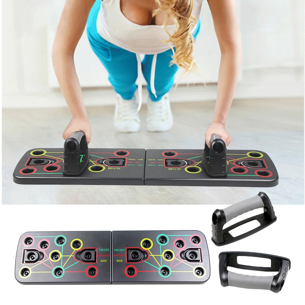 Foldable Push Up Board + Handles Fitness Workout Set for Men Women Indoor Home Gym Exercise Fitness Core Strength Training