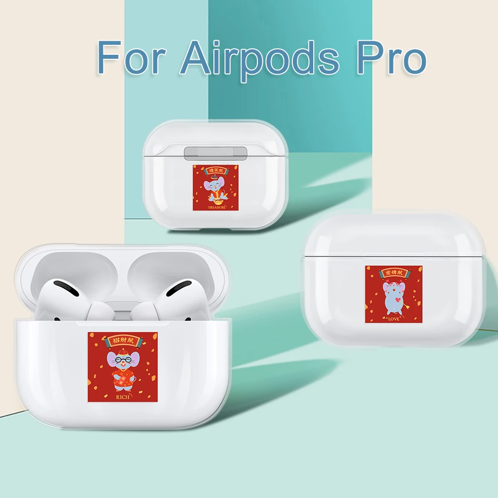 Чехол для наушников Airpods Pro 2019 с милым мультяшным рисунком мыши жесткий защитный
