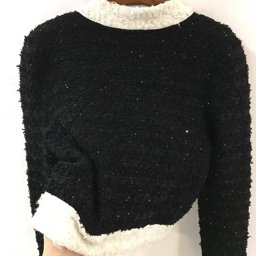 2019FW winner Новая Женская Лоскутная твидовая куртка пальто женская короткая верхняя одежда пальто ddxgz2