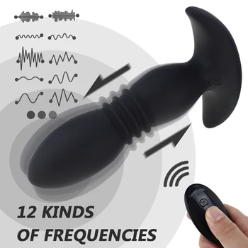 Thrusting Anal Vibrator Sex Toy Prostate Massager for Men 7 Actions Vibration Modes Anal Plug for Advanced Players Butt Plug 4