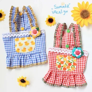 

Pet dog cat summer camisole dress Bichon Corgi Teddy Schnauzer small dog thin dress clothes