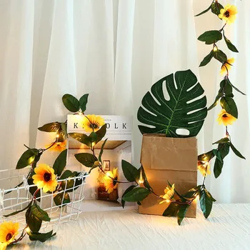 

LED Sun Flower Decorations Light Holiday Light Hanukkah Wedding Decoration Outdoor Decors Decoration for Home Star String Lights