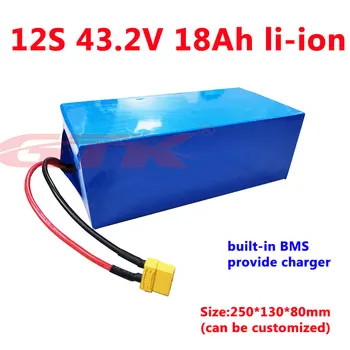 

GTK Lithium 44.4V 18Ah li ion battery 43.2V 44V with BMS for 1300W motor electric bicycle scooter ebike skateboard +3A charger