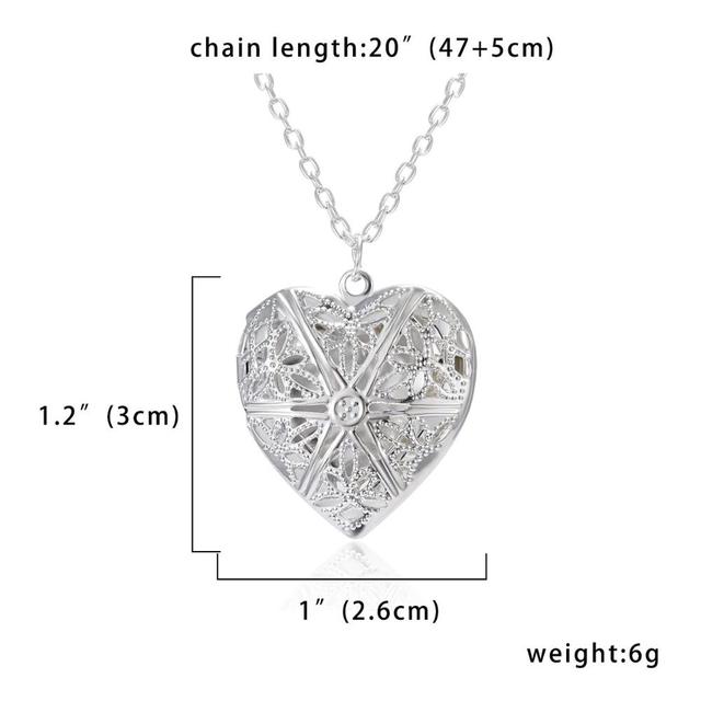 Color Love Heart Locket Pendants for Women Men Openable Photo Frame Glossy Family Pet Picture Necklace Family Love Gift
