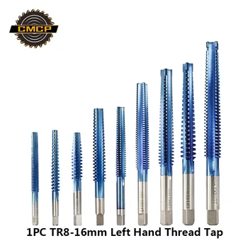 

1pc HSS TR8-TR16mm Left Hand Machine Screw Tap Nano Blue Coated Trapezoidal Thread Tap For Metal Drilling Metric Screw Tap Drill