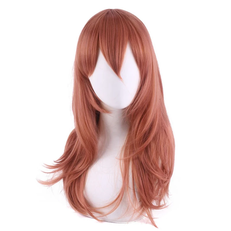 sexy halloween costumes for women Angel Devil Wig Anime Chainsaw Man Long Dark Orange Hair Heat Resistant Synthetic Cosplay Wigs + Wig Cap Accessories morticia addams costume