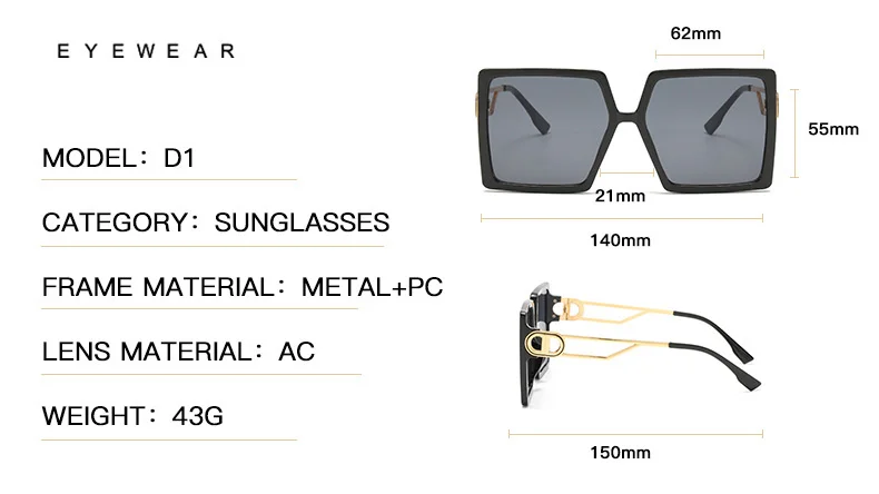 Squar Sunglasss Womn Fashion 2023  Nw Vintag Shads Mn Brand Dsign  Big Sun Glasss UV400 Ovrsizd Eywar_voghion.com