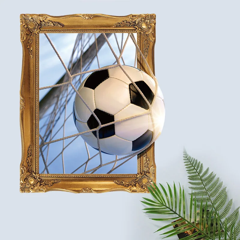 

Fashion 3D Football Worldcup Wall Stickers For Soccer Lovers Bedroom Living Room Dormitory Wall Decorations PVC Removable Decals