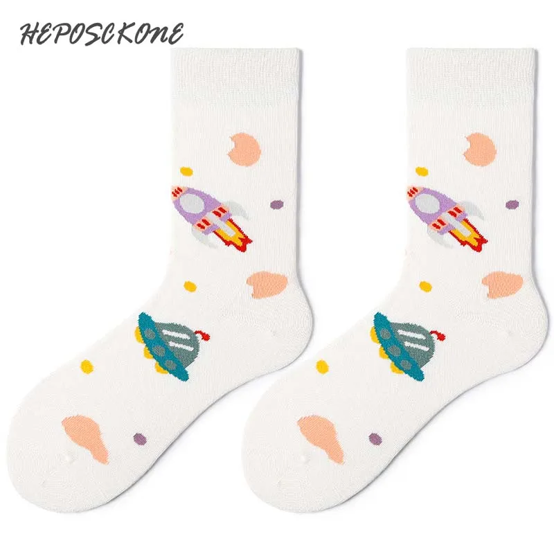 [HEPOSCKONE] милые забавные женские носки в японском стиле, с принтом животных, подарки для девочек, Chaussette Femme Skarpetki