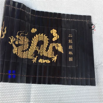 

ancient bamboo slips and bamboo carving productsTwo dragons are playing with a pearl